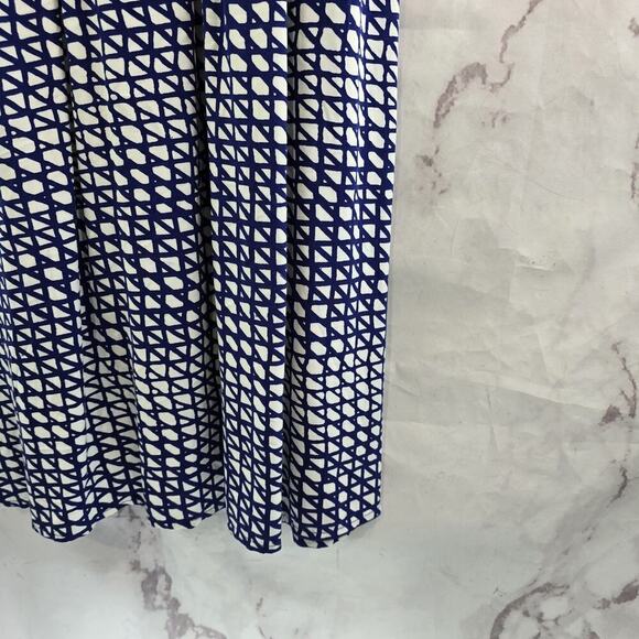 Anthropologie Dress Womens XS Royal Cobalt Blue White Maeve Batwing Midi Gemma - Picture 5 of 15